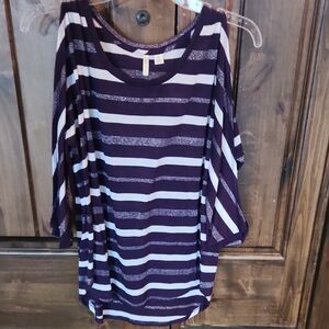 Cato Purple and White Striped Blouse